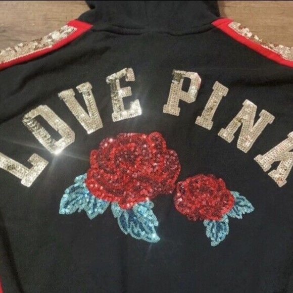 Victoria’s Secret Pink Bling Hoodie Fashion Show Roses - Picture 2 of 3